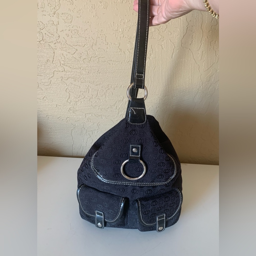 Black Fabric Slingback Backpack